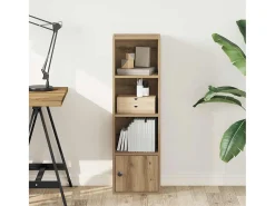 Estantería de madera de ingeniería roble artisan 31x24x102 cm