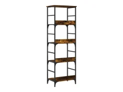 Estantería de madera de ingeniería roble ahumado 50x33x153 cm