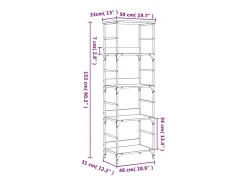 Estantería de madera de ingeniería roble ahumado 50x33x153 cm