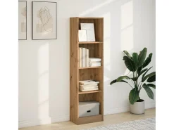 Estantería de madera de ingeniería roble artesano 40x24x143 cm