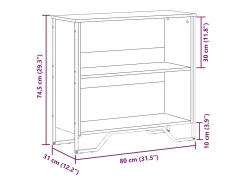 Estantería de madera de ingeniería marrón roble 80x31x74,5 cm
