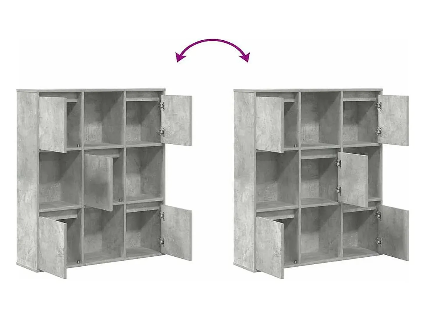 Estantería de madera de ingeniería gris hormigón 89x24x101,5 cm