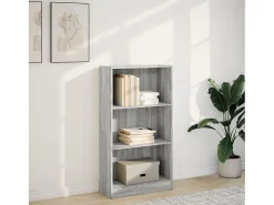 Estantería de madera de ingeniería gris Sonoma 60x24x109 cm