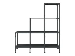 Estantería de madera de ingeniería y metal negro 92x30x102 cm