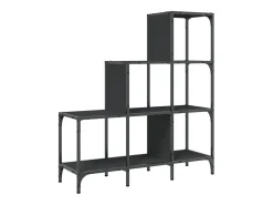 Estantería de madera de ingeniería y metal negro 92x30x102 cm