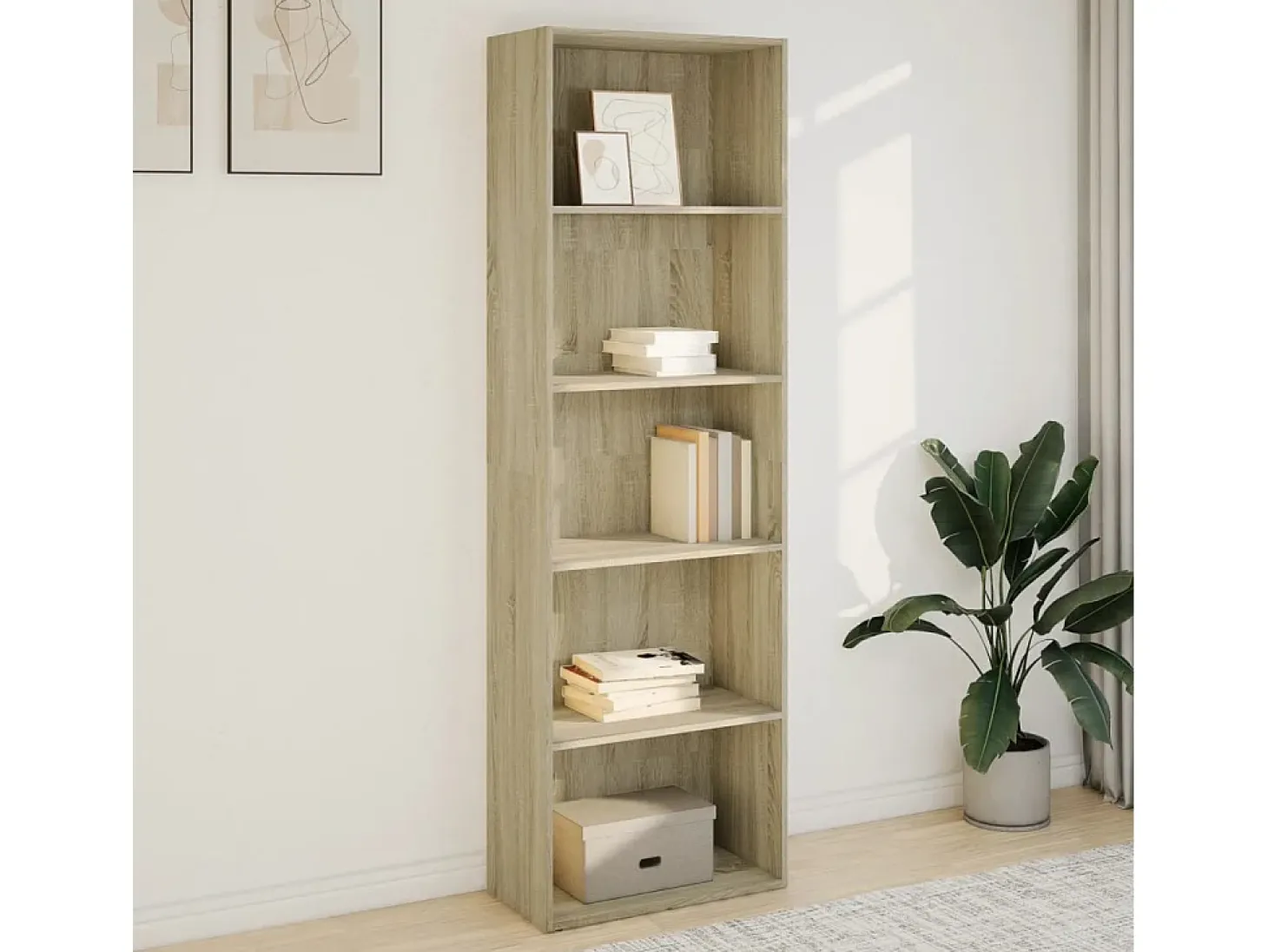Estantería de madera de ingeniería roble Sonoma 60x30x189 cm