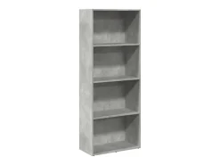 Estantería de madera de ingeniería gris hormigón 60x30x152 cm