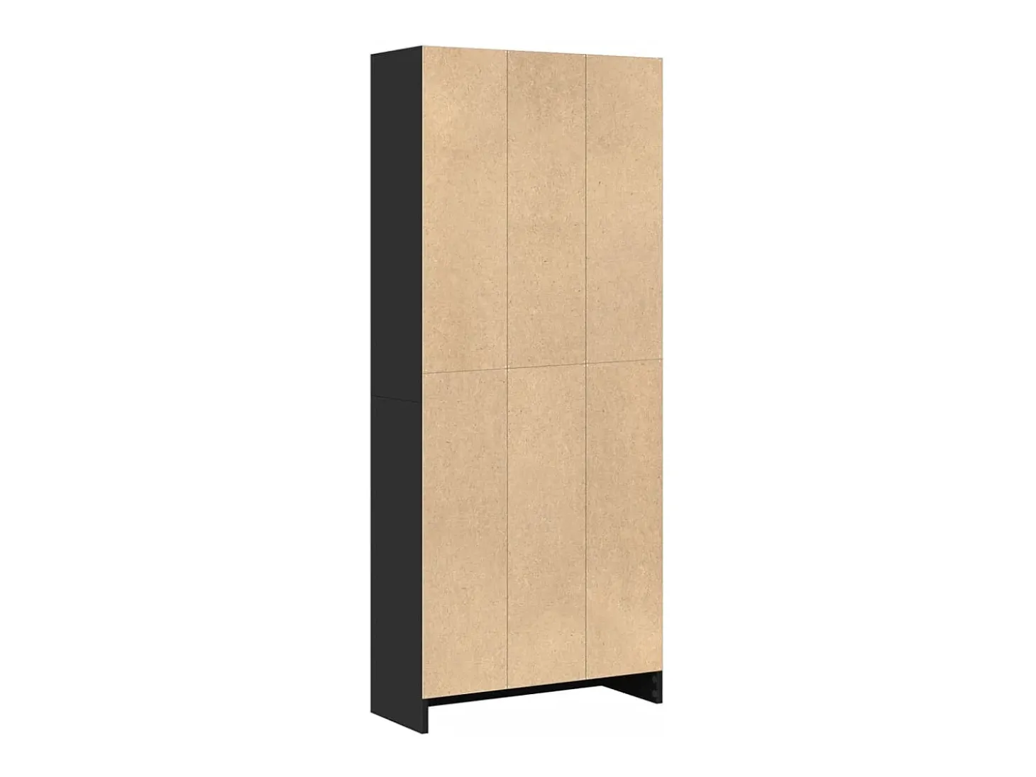 Estantería de madera de ingeniería negra 60x24x143 cm