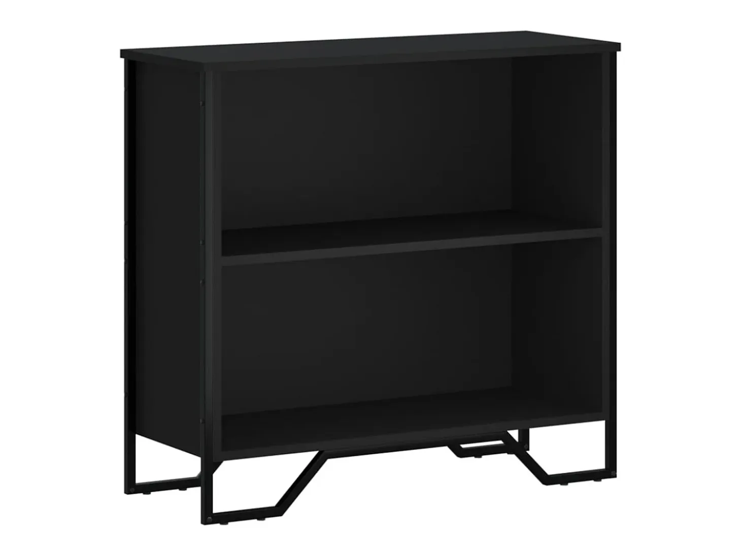 Estantería de madera de ingeniería negra 80x31x74,5 cm