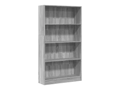 Estantería de madera de ingeniería gris Sonoma 80x24x143 cm