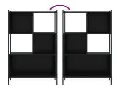 Estantería de madera de ingeniería negra 72x28x109 cm