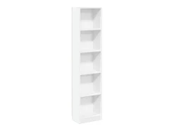 Estantería de madera de ingeniería blanca 40x24x176 cm