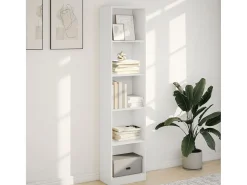 Estantería de madera de ingeniería blanca 40x24x176 cm