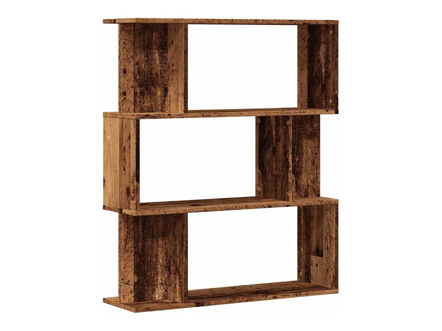 Estantería de madera de ingeniería envejecida 80x24x96 cm