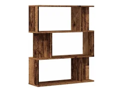 Estantería de madera de ingeniería envejecida 80x24x96 cm