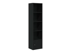 Estantería de madera de ingeniería roble negro 31x24x127 cm