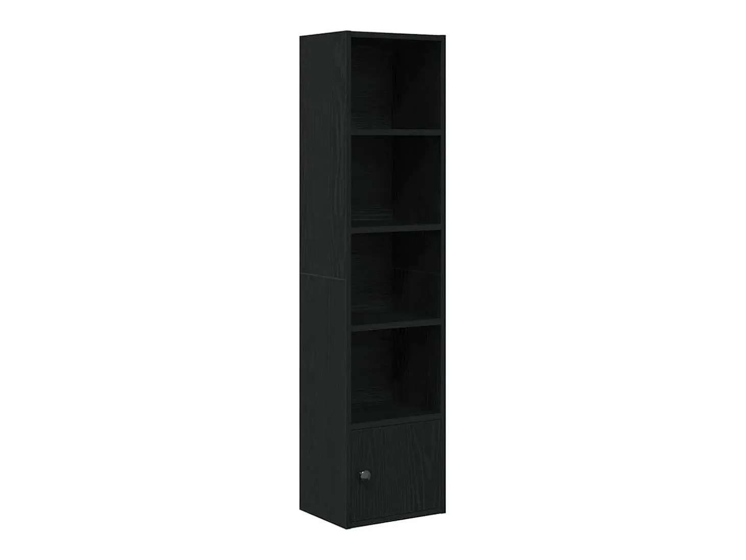 Estantería de madera de ingeniería roble negro 31x24x127 cm