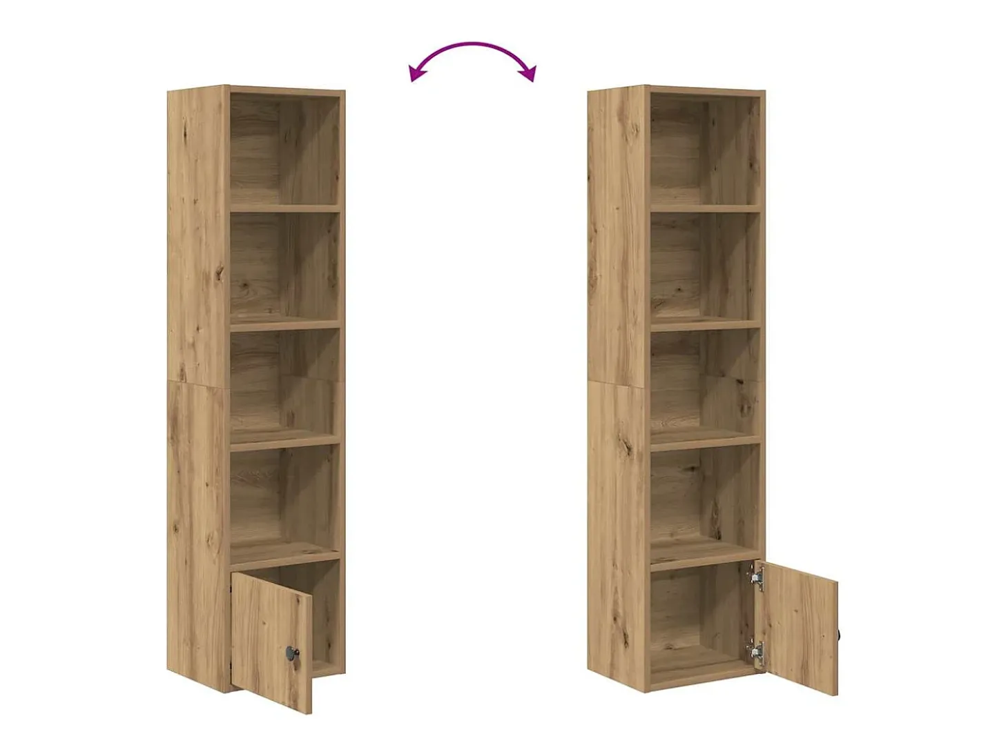 Estantería de madera de ingeniería roble artisan 31x24x127 cm