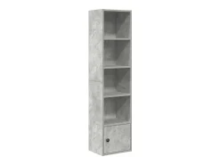 Estantería de madera de ingeniería gris hormigón 31x24x127 cm