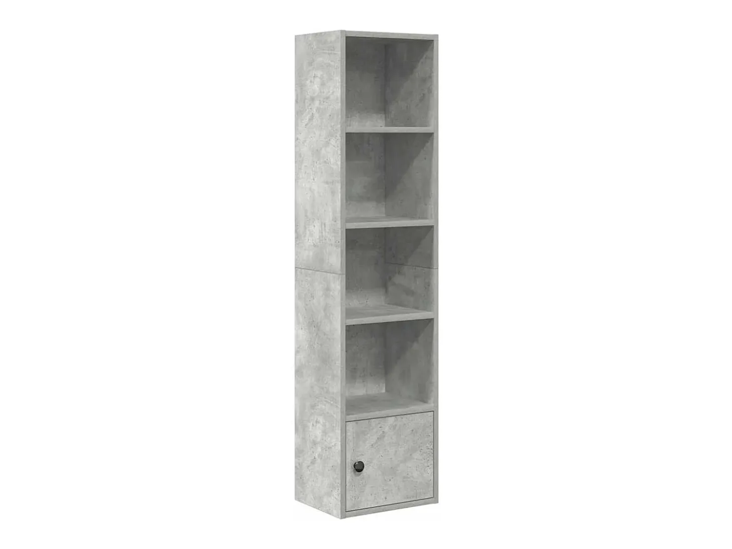 Estantería de madera de ingeniería gris hormigón 31x24x127 cm