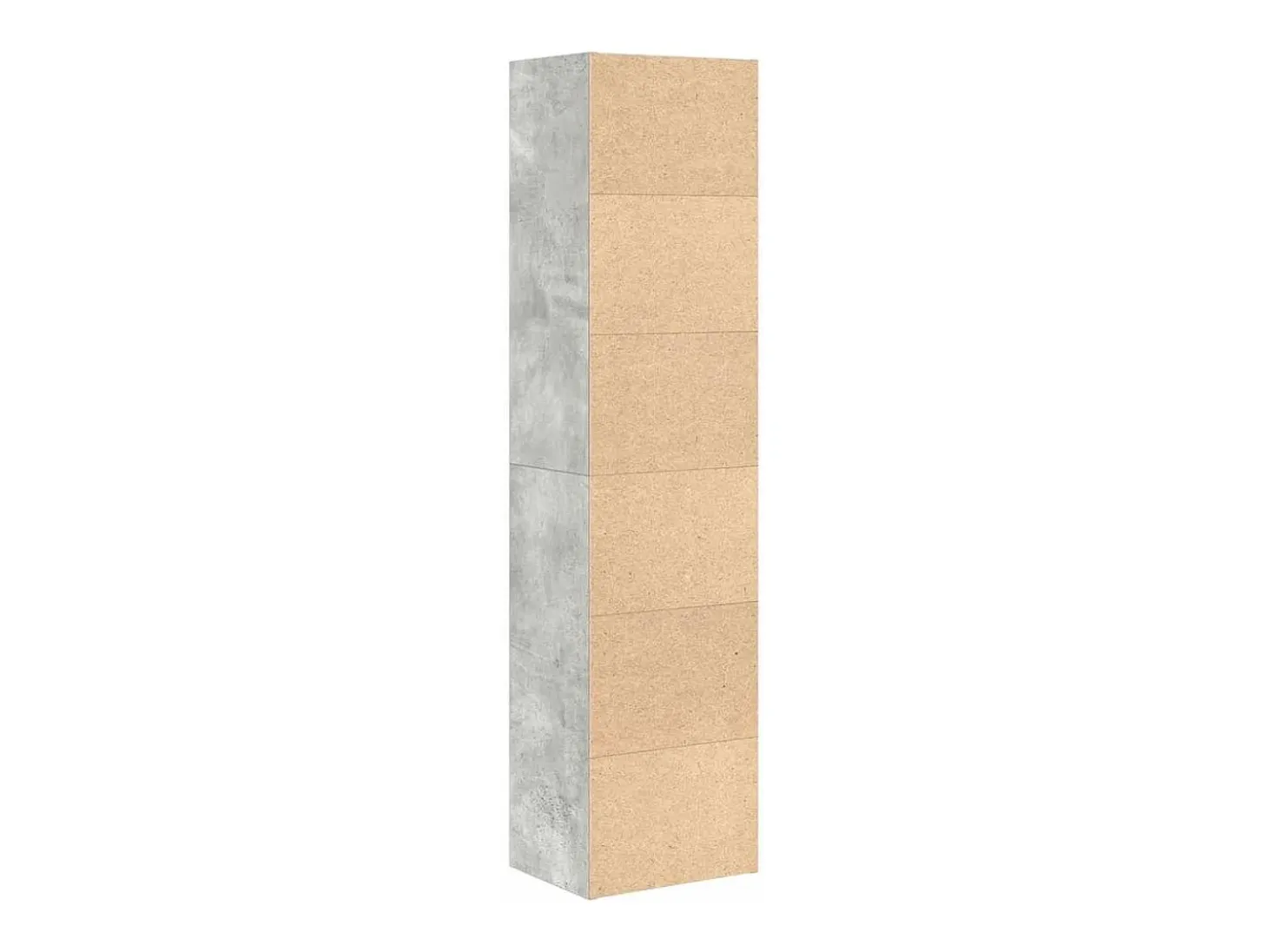 Estantería de madera de ingeniería gris hormigón 31x24x127 cm