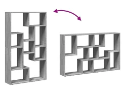 Estantería de madera de ingeniería gris Sonoma 72x20x120 cm