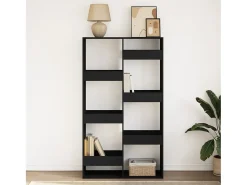 Estantería de madera de ingeniería negra 100x33x175 cm