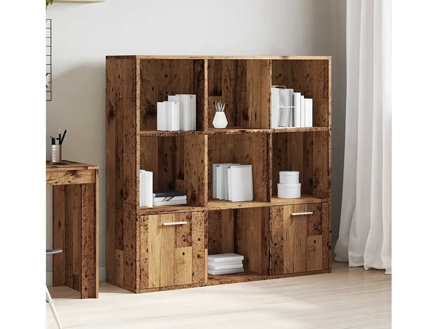 Estantería de madera de ingeniería envejecida 98x29x97,5 cm