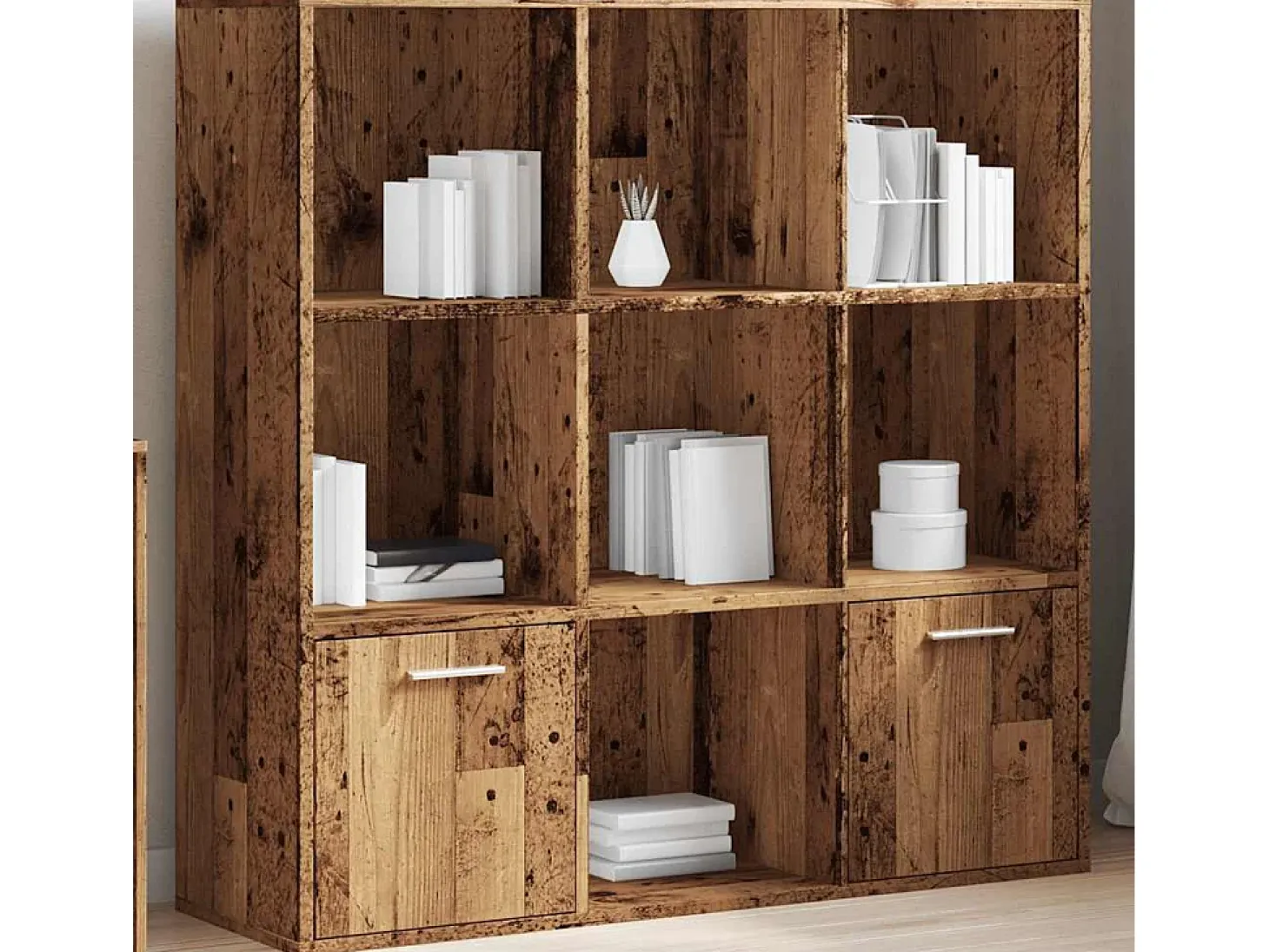 Estantería de madera de ingeniería envejecida 98x29x97,5 cm