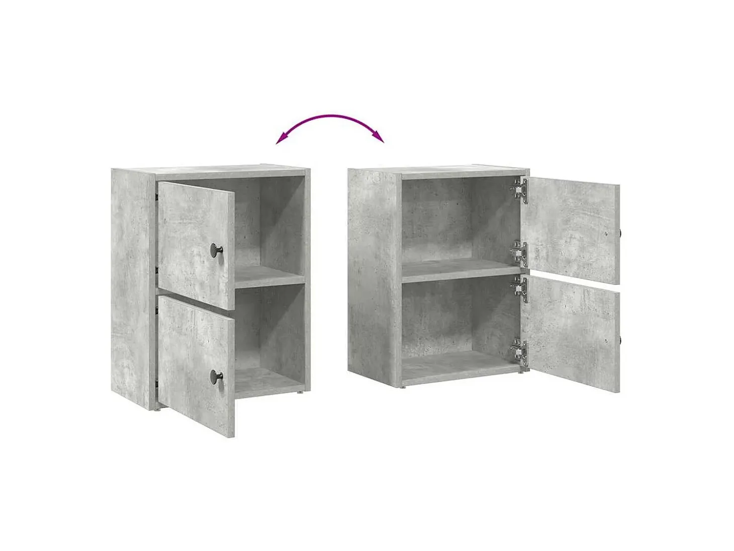 Estantería de madera de ingeniería gris hormigón 40x24x52 cm