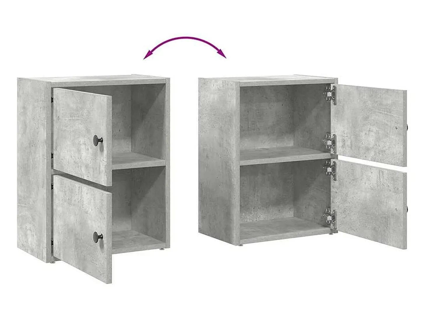 Estantería de madera de ingeniería gris hormigón 40x24x52 cm