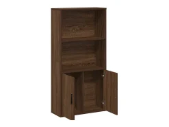 Estantería de madera de ingeniería marrón roble 60x24x120 cm