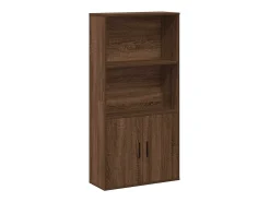Estantería de madera de ingeniería marrón roble 60x24x120 cm