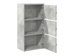 Estantería de madera de ingeniería gris hormigón 40x24x77 cm