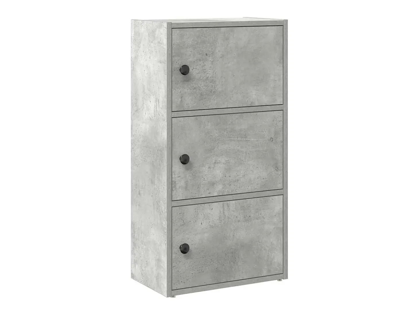 Estantería de madera de ingeniería gris hormigón 40x24x77 cm