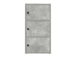 Estantería de madera de ingeniería gris hormigón 40x24x77 cm