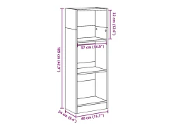 Estantería de madera de ingeniería gris hormigón 40x24x109 cm