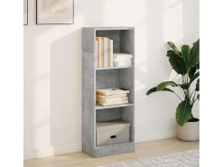 Estantería de madera de ingeniería gris hormigón 40x24x109 cm