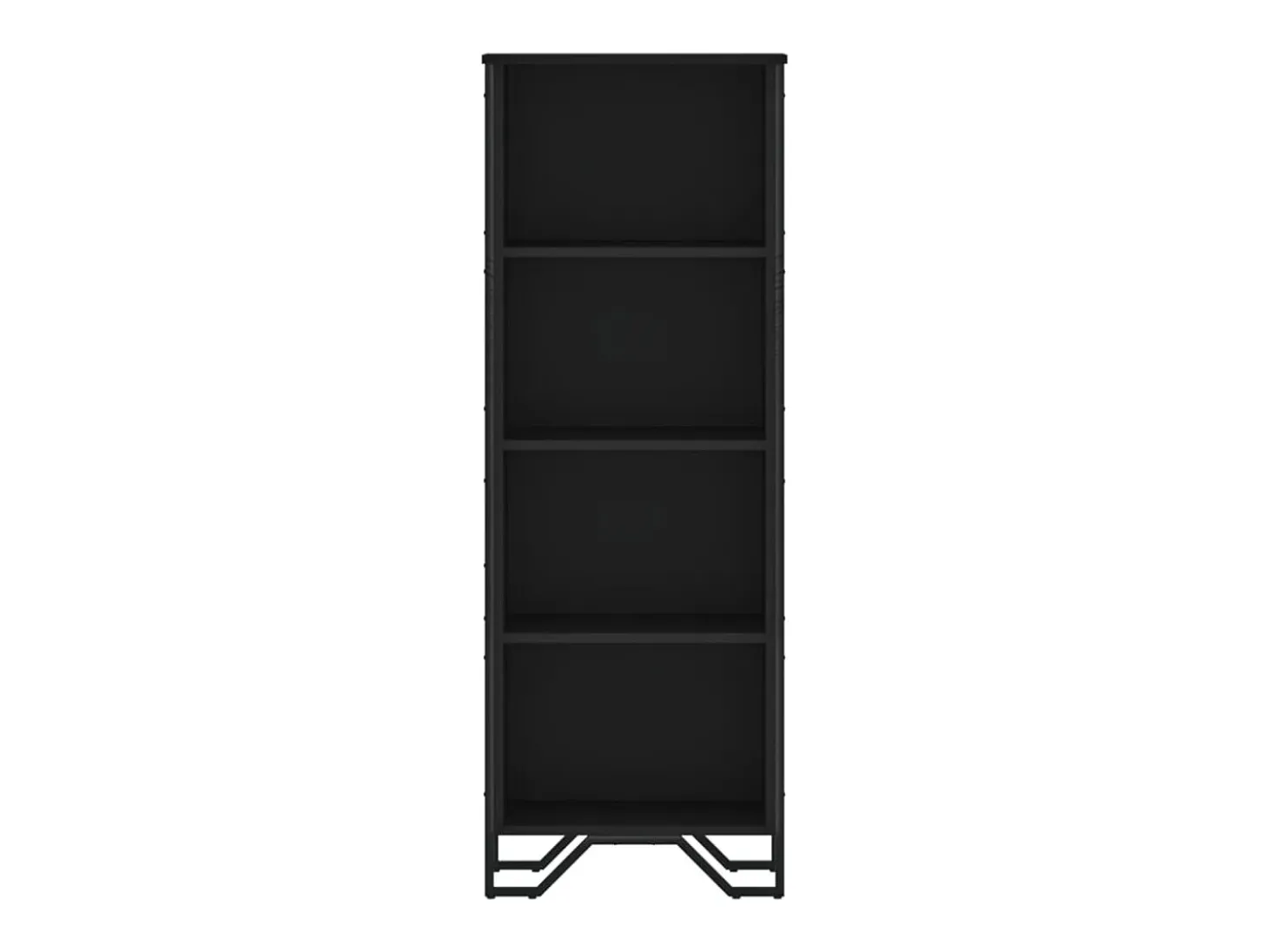 Estantería de madera de ingeniería negra 50x31x137,5 cm