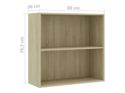 Estantería de madera de ingeniería roble Sonoma 80x30x76,5 cm