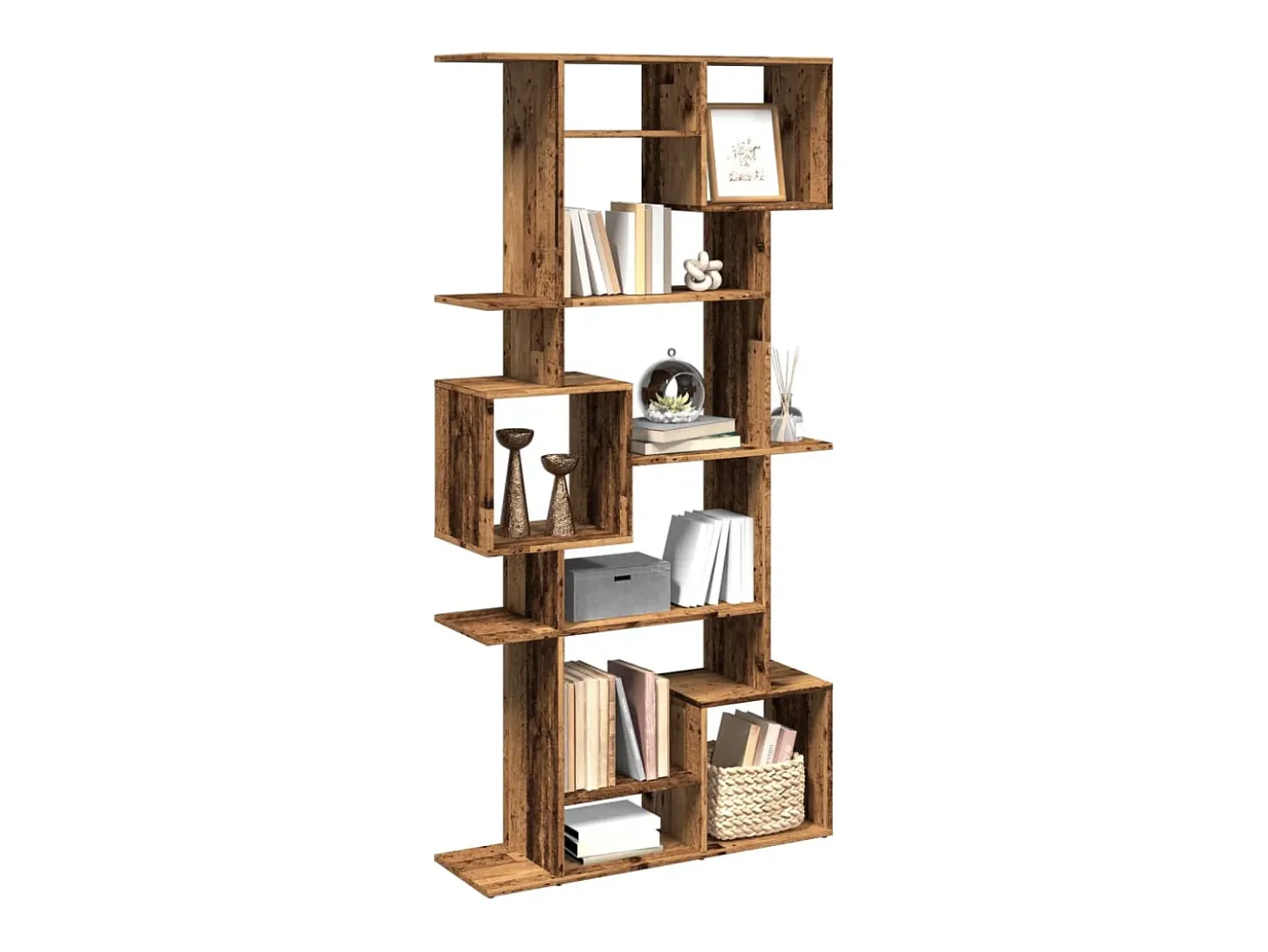 Estantería de madera de ingeniería envejecida 92x29x188 cm