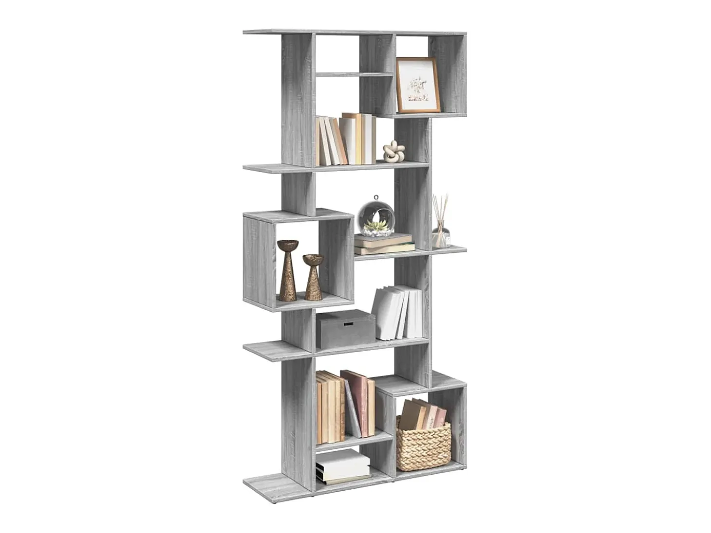 Estantería de madera de ingeniería gris Sonoma 92x29x188 cm