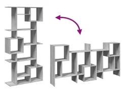 Estantería de madera de ingeniería gris Sonoma 92x29x188 cm