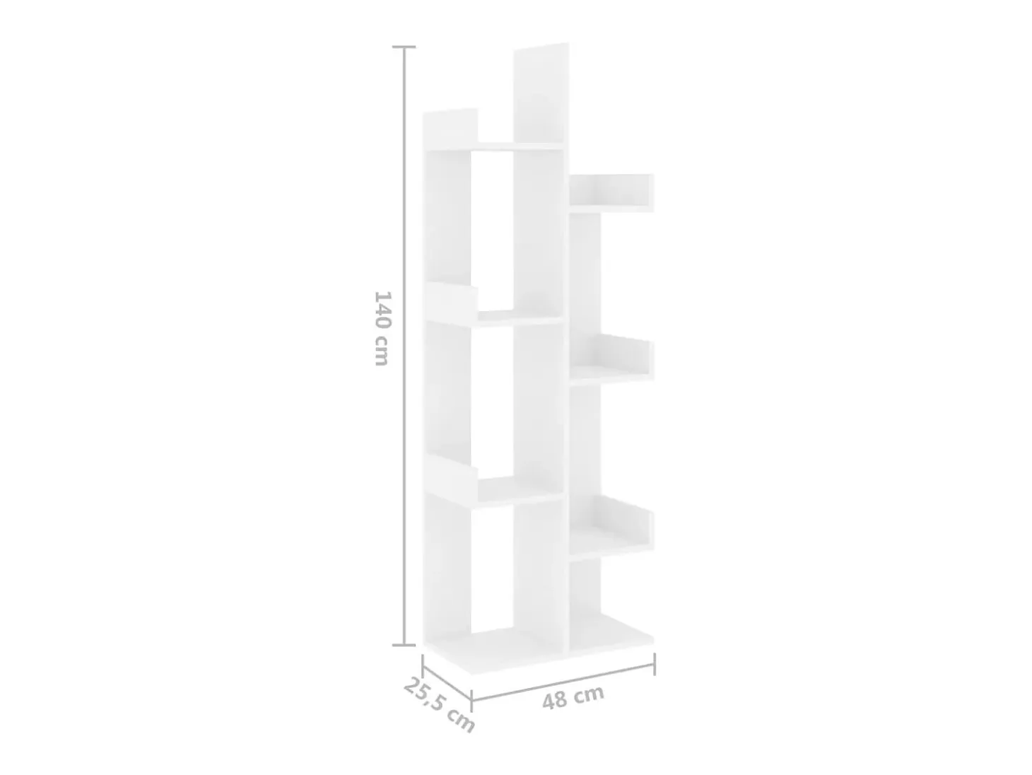 Estantería de madera de ingeniería blanco 48x25,5x140 cm