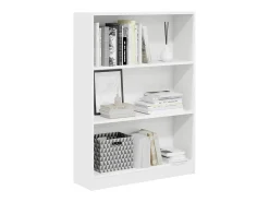 Estantería de madera de ingeniería blanca 80x24x109 cm
