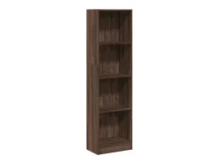 Estantería de madera de ingeniería marrón roble 40x24x143 cm