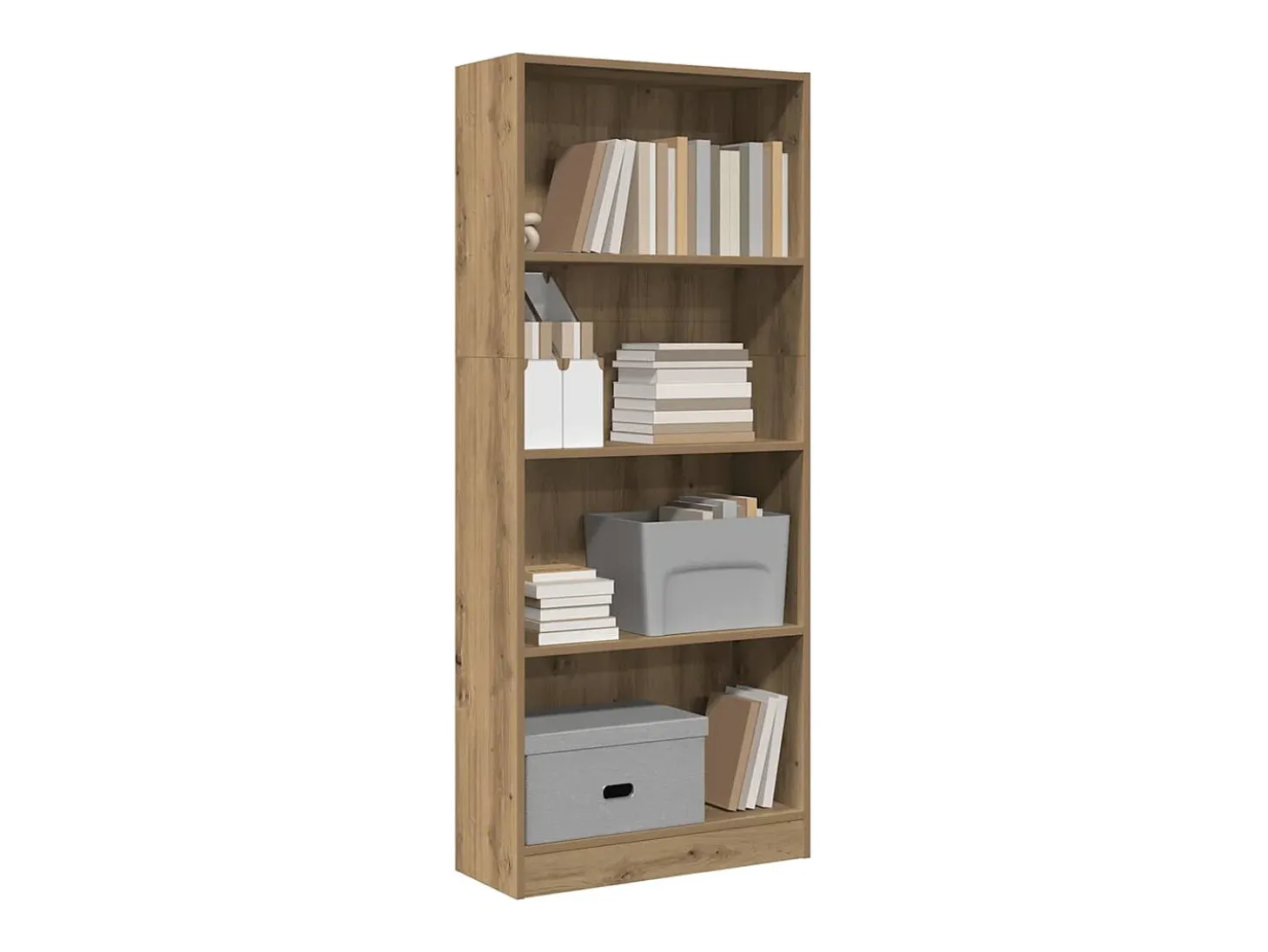 Estantería de madera de ingeniería roble artesanal 60x24x143 cm