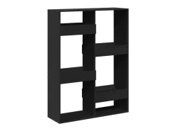Estantería de madera de ingeniería negra 100x33x135 cm