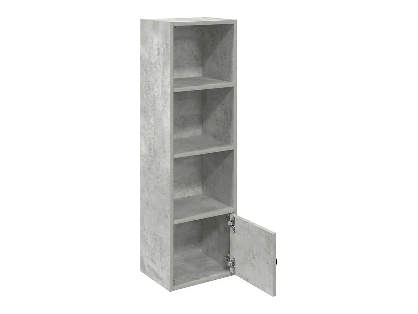 Estantería de madera de ingeniería gris hormigón 31x24x102 cm