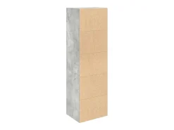 Estantería de madera de ingeniería gris hormigón 31x24x102 cm